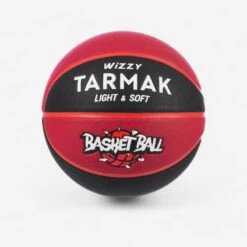 Ballon De Basket Enfant Wizzy Basketball Noir Bordeaux Taille 5 Jusqu'a 10 Ans.