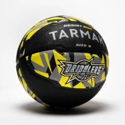 Ballon De Basketball Taille 5 - R500 Noir Gris Jaune -Sports De Balle ballon de basketball taille 5 r500 noir gris jaune 2