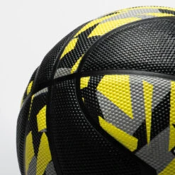 Ballon De Basketball Taille 5 - R500 Noir Gris Jaune -Sports De Balle ballon de basketball taille 5 r500 noir gris jaune 4