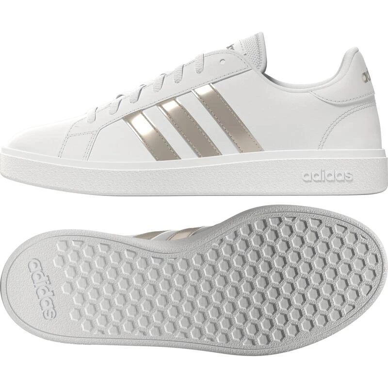 BASKETS DE MARCHE FEMME ADIDAS COURT BASE BLANCHE ARGENT 4 BASKETS DE MARCHE FEMME ADIDAS COURT BASE BLANCHE ARGENT – Image 2