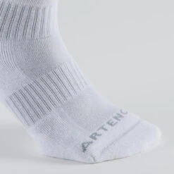 CHAUSSETTES DE SPORT MI-HAUTES ARTENGO RS 500 BLANC LOT DE 3 -Sports De Balle chaussettes de sport mi hautes artengo rs 500 blanc lot de 3 2