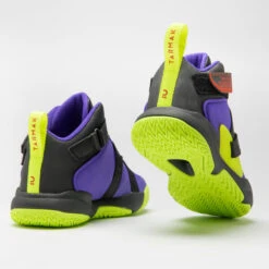 CHAUSSURES DE BASKETBALL ENFANT - EASY X VIOLET JAUNE -Sports De Balle chaussures de basketball enfant easy x violet jaune 2