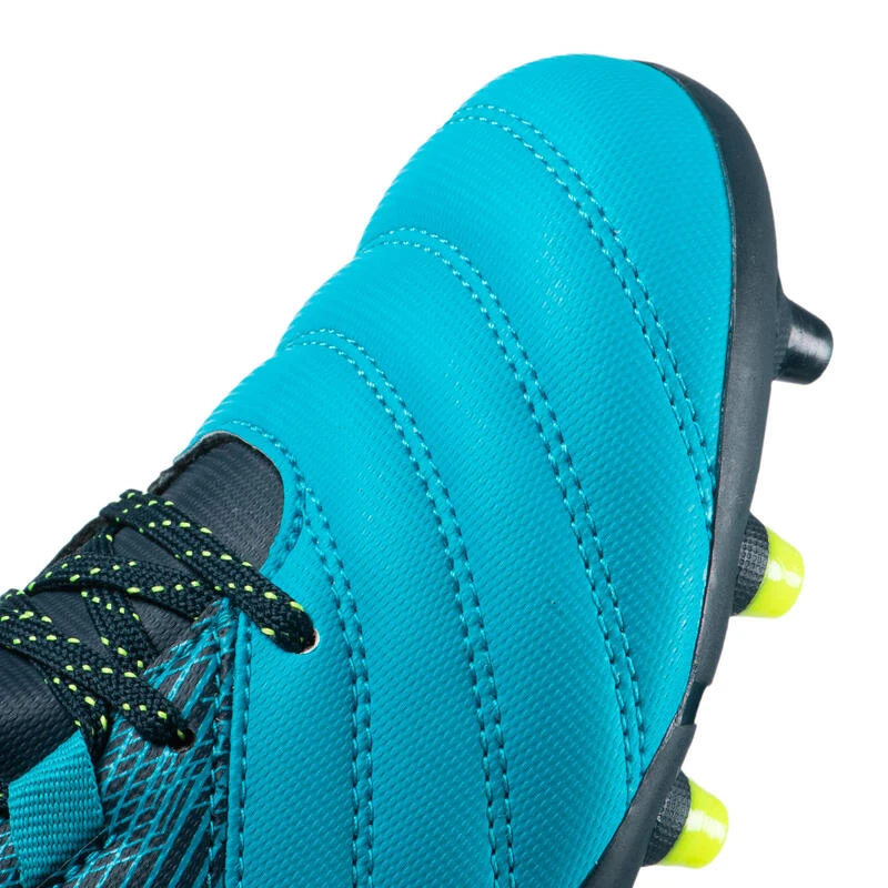 CHAUSSURES DE RUGBY MOULÉES TERRAIN SEC R500 ENFANT Bleu 7 CHAUSSURES DE RUGBY MOULÉES TERRAIN SEC R500 ENFANT Bleu – Image 5