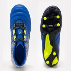 CHAUSSURES DE RUGBY MOULÉES TERRAIN SEC R500 ENFANT Bleu Indigo -Sports De Balle chaussures de rugby moulees terrain sec r500 enfant bleu indigo 6