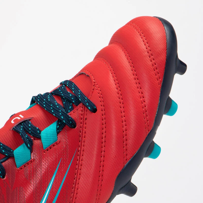CHAUSSURES DE RUGBY MOULÉES TERRAIN SEC R500 ENFANT Rouge 5 CHAUSSURES DE RUGBY MOULÉES TERRAIN SEC R500 ENFANT Rouge – Image 3