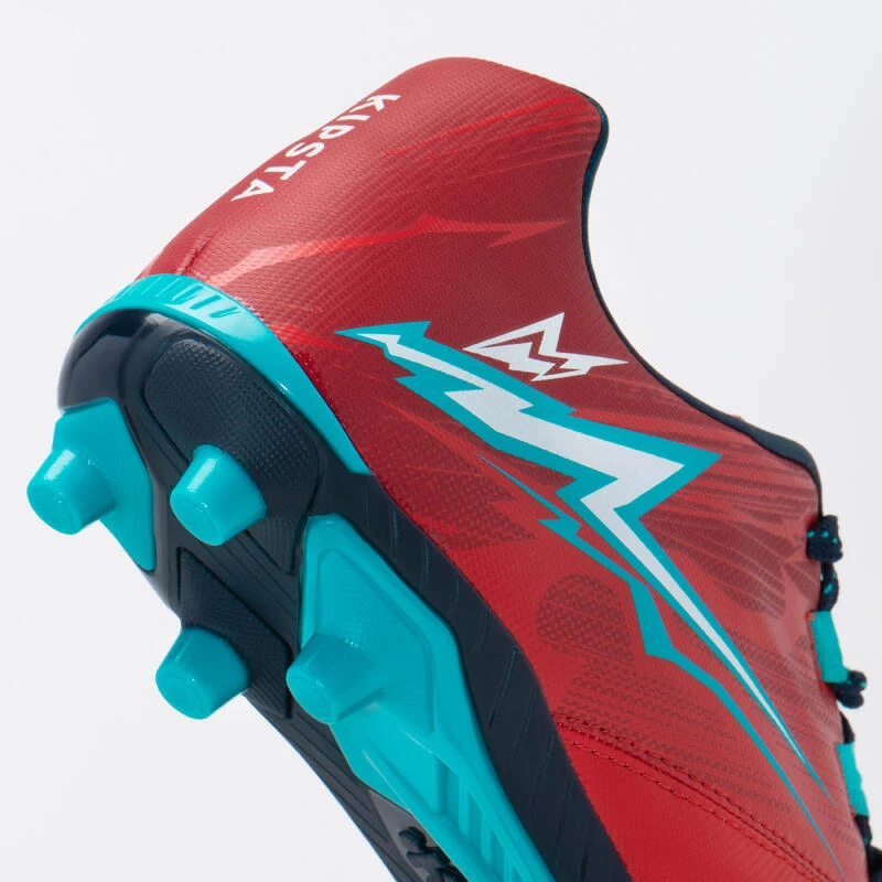 CHAUSSURES DE RUGBY MOULÉES TERRAIN SEC R500 ENFANT Rouge 8 CHAUSSURES DE RUGBY MOULÉES TERRAIN SEC R500 ENFANT Rouge – Image 6