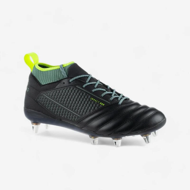 CHAUSSURES DE RUGBY VISSÉES TERRAIN GRAS IMPACT R900 8 Crampons HOMME NOIRE 3 CHAUSSURES DE RUGBY VISSÉES TERRAIN GRAS IMPACT R900 8 Crampons HOMME NOIRE