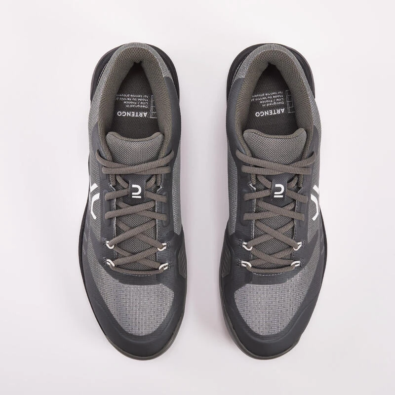 Chaussures De Tennis Homme Terre Battue- Artengo FAST Kaki Noir 8 Chaussures De Tennis Homme Terre Battue- Artengo FAST Kaki Noir – Image 6