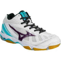 Mizuno Chaussures De Volley-ball Femme Wave Hurricane Blanches