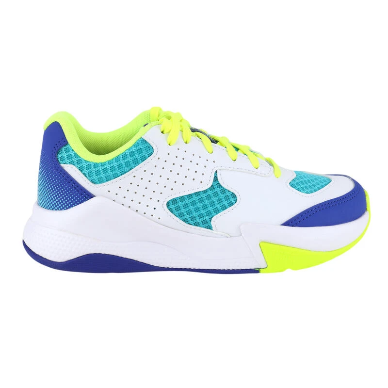Chaussures De Volley-ball VS100 Confort à Lacets Blanche/blue Et Vert. 4 Chaussures De Volley-ball VS100 Confort à Lacets Blanche/blue Et Vert. – Image 2