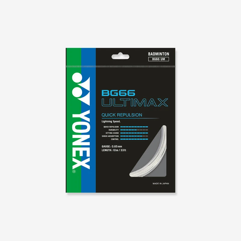 YONEX CORDAGE DE BADMINTON BG 66 ULTIMAX BLANC 3 YONEX CORDAGE DE BADMINTON BG 66 ULTIMAX BLANC