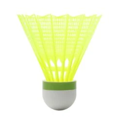Lot De 6 Volants De Badminton En Plastique PSC 100 Medium - Jaune -Sports De Balle lot de 6 volants de badminton en plastique psc 100 medium jaune 8