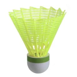 Lot De 6 Volants De Badminton En Plastique PSC 100 Medium - Jaune -Sports De Balle lot de 6 volants de badminton en plastique psc 100 medium jaune 9