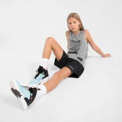 MAILLOT BASKETBALL SANS MANCHE ENFANT - TS500 FAST GRIS -Sports De Balle maillot basketball sans manche enfant ts500 fast gris 3