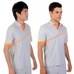 Artengo POLO HOMME 990 GRIS TENNIS BADMINTON PADEL PING PONG SQUASH -Sports De Balle polo homme 990 gris tennis badminton padel ping pong squash 2