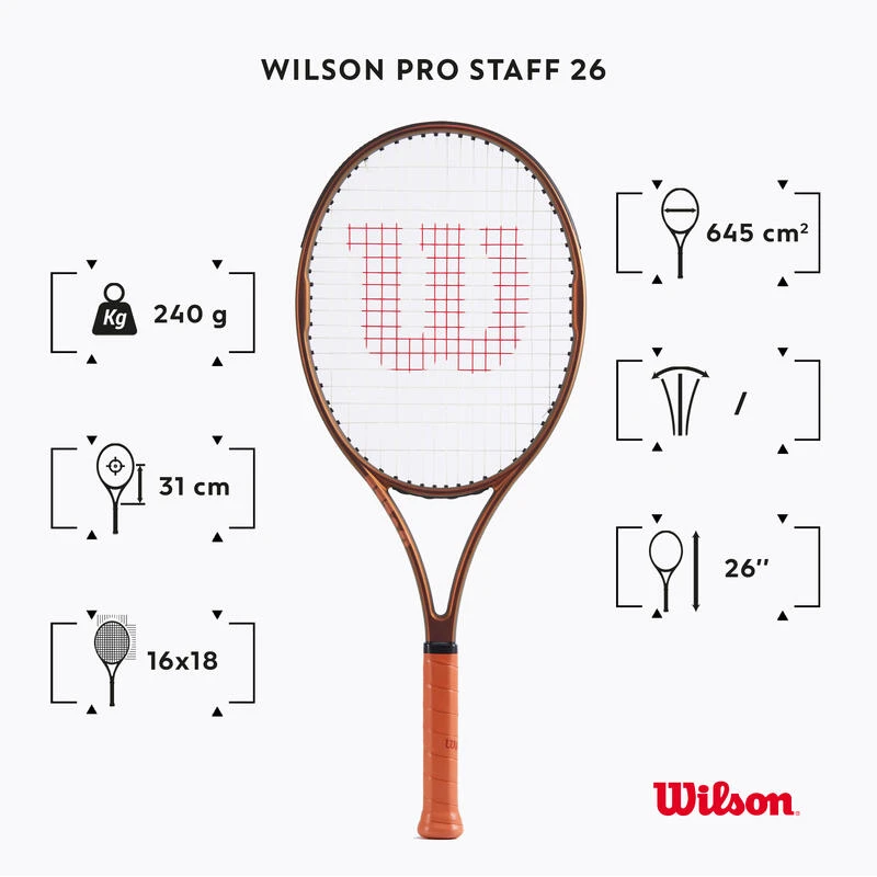 Wilson Raquette De Tennis Enfant - PRO STAFF 26 V14 Noir 4 Wilson Raquette De Tennis Enfant - PRO STAFF 26 V14 Noir – Image 2
