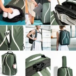 Sac à Dos Tennis Avec Compartiment Pour 1-2 Raquettes | 32L - Vert Wimbledon -Sports De Balle sac a dos tennis avec compartiment pour 1 2 raquettes 32l vert wimbledon 5
