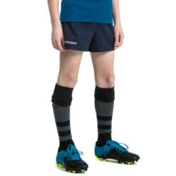 Short De Rugby Avec Poches Enfant - R100 Bleu -Sports De Balle short de rugby avec poches enfant r100 bleu 3