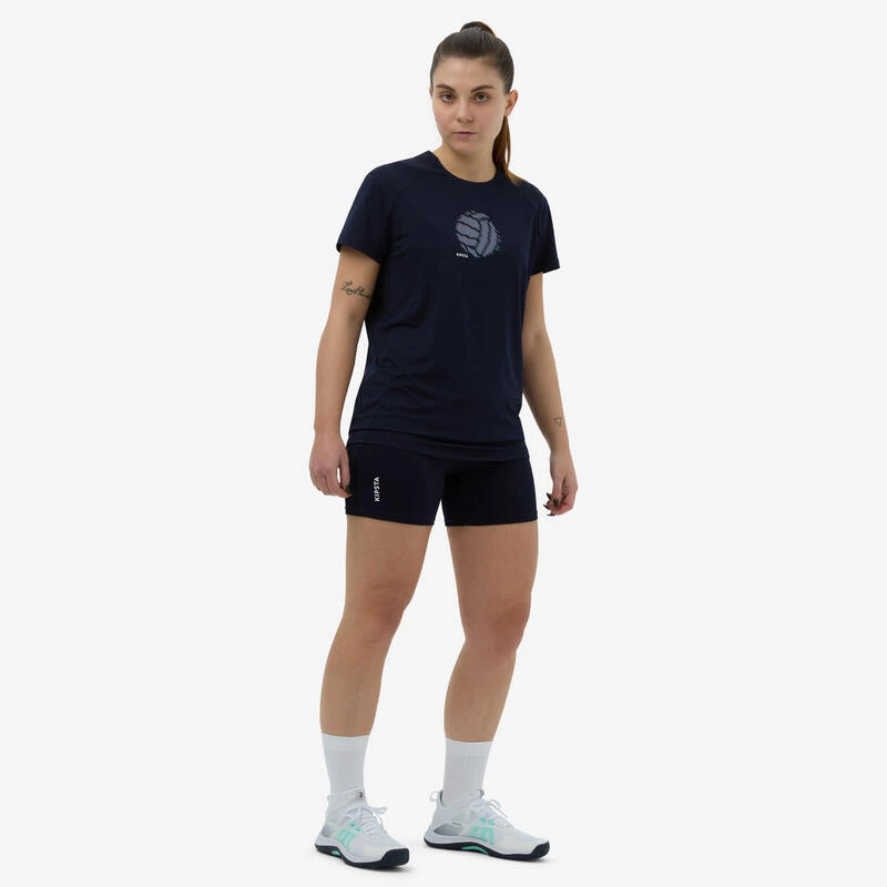 Short De Volley-ball Femme VSH500 Navy 4 Short De Volley-ball Femme VSH500 Navy – Image 2