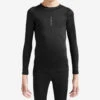 Kipsta Sous-vêtement Haut Keepdry 100 Enfant Manche Longues Football Noir