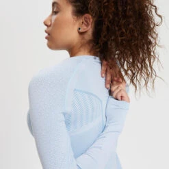 Kipsta SOUS-VETEMENT THERMIQUE HAUT MANCHES LONGUES ADULTE GRIS BLEUTE KEEPDRY 500 -Sports De Balle sous vetement thermique haut manches longues adulte gris bleute keepdry 500 2