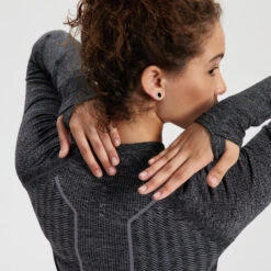 Kipsta SOUS-VETEMENT THERMIQUE HAUT MANCHES LONGUES ADULTE GRIS CHINE KEEPDRY 500 -Sports De Balle sous vetement thermique haut manches longues adulte gris chine keepdry 500 2