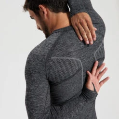 Kipsta SOUS-VETEMENT THERMIQUE HAUT MANCHES LONGUES ADULTE GRIS CHINE KEEPDRY 500 -Sports De Balle sous vetement thermique haut manches longues adulte gris chine keepdry 500 5