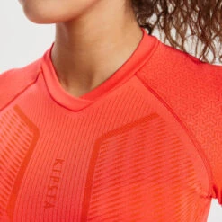 Kipsta SOUS-VETEMENT THERMIQUE HAUT MANCHES LONGUES ADULTE ORANGE KEEPDRY 500 -Sports De Balle sous vetement thermique haut manches longues adulte orange keepdry 500 4