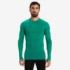 Kipsta SOUS-VETEMENT THERMIQUE HAUT MANCHES LONGUES ADULTE VERT KEEPDRY 500