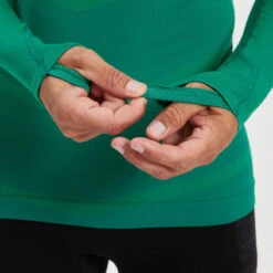 Kipsta SOUS-VETEMENT THERMIQUE HAUT MANCHES LONGUES ADULTE VERT KEEPDRY 500 -Sports De Balle sous vetement thermique haut manches longues adulte vert keepdry 500 5