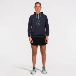 Sweat De Padel Technique Avec Capuche Femme - Kuikma Pro Lucia Sainz Noir Vert -Sports De Balle sweat de padel technique avec capuche femme kuikma pro lucia sainz noir vert 1