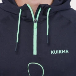 Sweat De Padel Technique Avec Capuche Femme - Kuikma Pro Lucia Sainz Noir Vert -Sports De Balle sweat de padel technique avec capuche femme kuikma pro lucia sainz noir vert 2