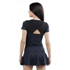 T-shirt Noir à Manches Courtes Padel Drop Shot Tania 2025 -Sports De Balle t shirt noir a manches courtes padel drop shot tania 2025 2