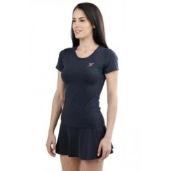 T-shirt Noir à Manches Courtes Padel Drop Shot Tania 2025 -Sports De Balle t shirt noir a manches courtes padel drop shot tania 2025 3