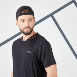 T-shirt Tennis Manches Courtes Homme - ARTENGO DRYVN Noir Rouge -Sports De Balle t shirt tennis manches courtes homme artengo dryvn noir rouge 4