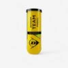 Tube De 3 Balles De Padel Pressurisées - Dunlop Team Padel -Sports De Balle tube de 3 balles de padel pressurisees dunlop team padel