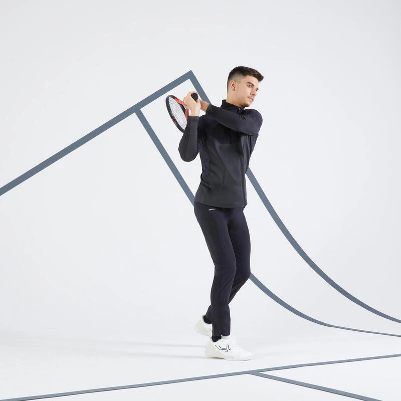 Artengo VESTE DE TENNIS HOMME ESSENTIAL NOIR GRIS 4 Artengo VESTE DE TENNIS HOMME ESSENTIAL NOIR GRIS – Image 2
