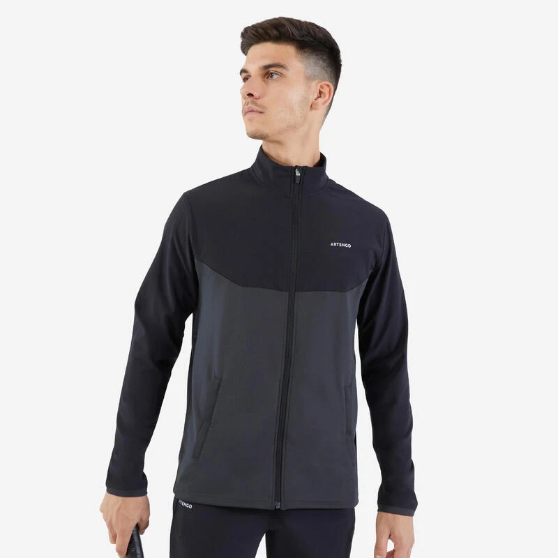 Artengo VESTE DE TENNIS HOMME ESSENTIAL NOIR GRIS 3 Artengo VESTE DE TENNIS HOMME ESSENTIAL NOIR GRIS