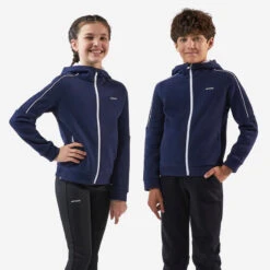 Artengo VESTE TENNIS A CAPUCHE ENFANT CHAUDE - BLEU